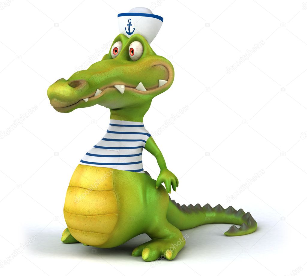 Fun crocodile sailor