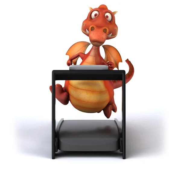 Cartoon Dragon på löpband — Stockfoto