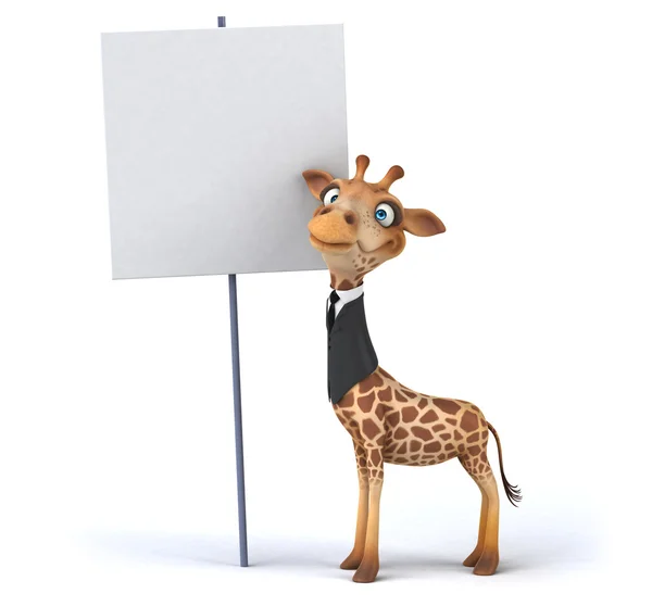 Fun-giraffe in pak en stropdas — Stockfoto