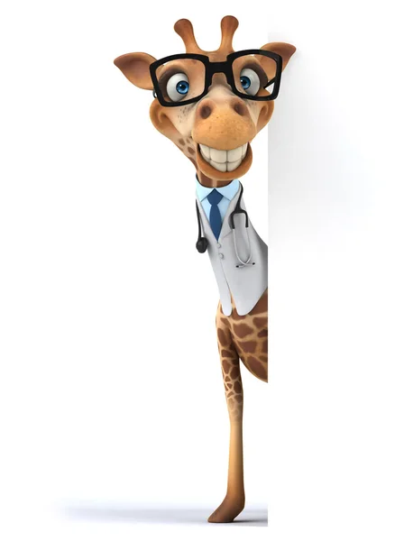 Fun giraffe doctor — Stock Photo, Image