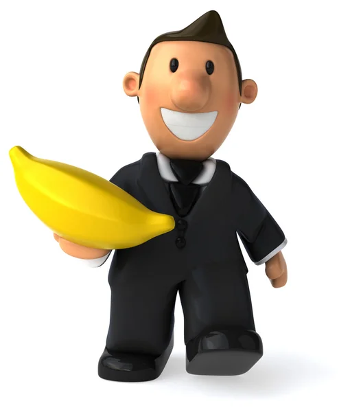 Деловой человек с бананом — стоковое фото