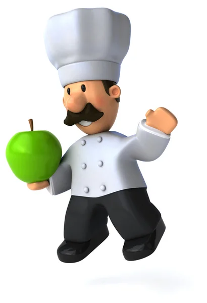 Cartoon Chef with an apple — Stock Photo, Image