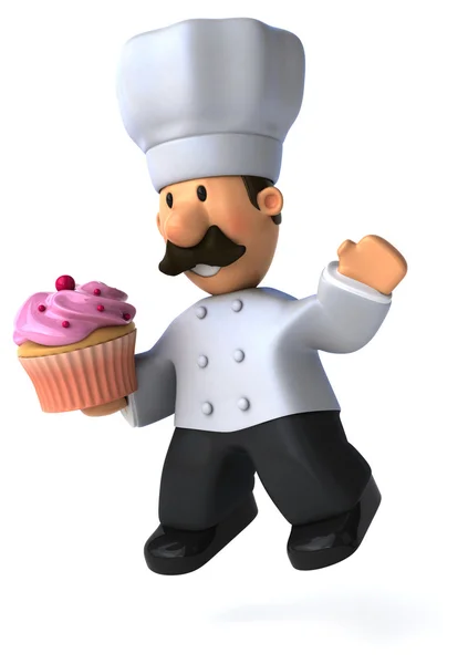 Chef divertido con cupcake —  Fotos de Stock