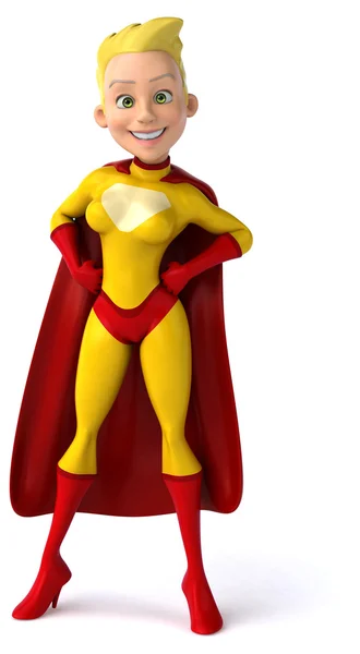 Divertido super-herói feminino — Fotografia de Stock