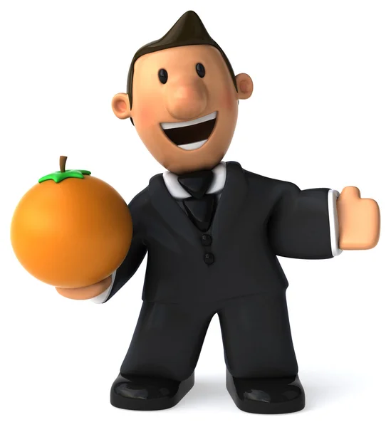 Hombre de negocios con naranja —  Fotos de Stock