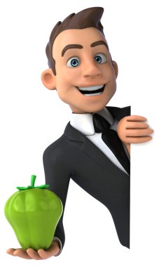 Biber ile eğlenceli iş adamı