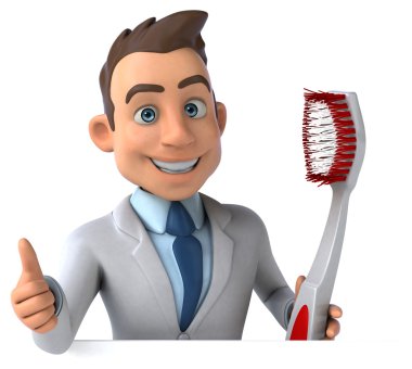 Diş fırçası ile eğlenceli doktor