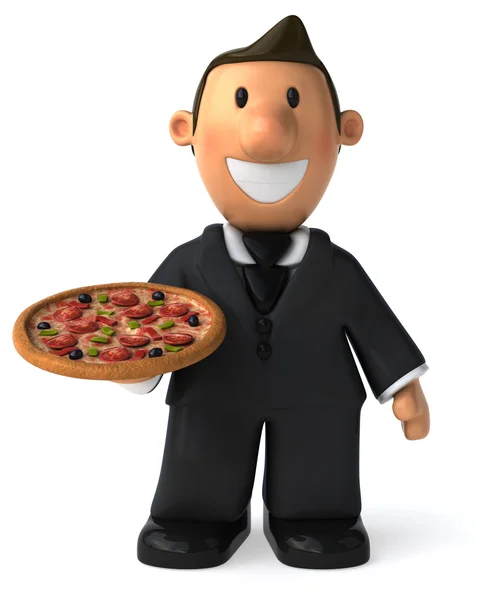 Business man with pizza — Stock Photo, Image