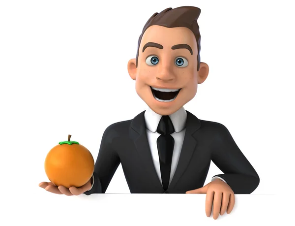 Business man with orange — Stock Photo, Image