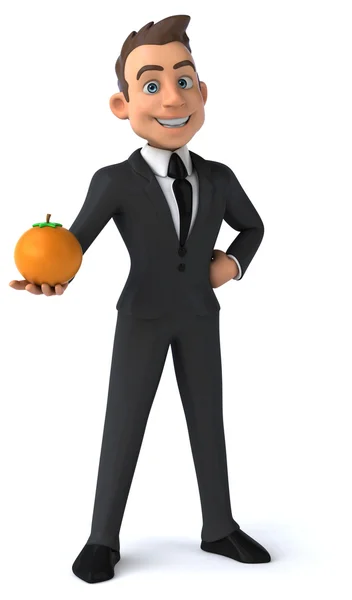 Деловой человек с апельсином — стоковое фото