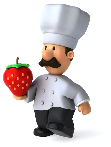 Cartoon Chef with strawberry — Stock Photo, Image