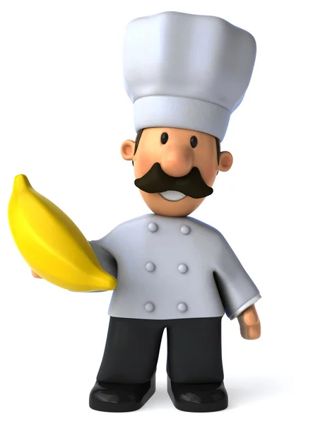 卡通厨师和香蕉 — 图库照片