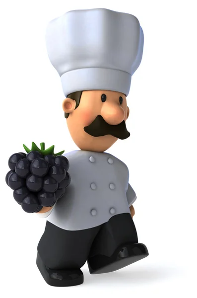 Kreskówka kucharz z blackberry — Zdjęcie stockowe