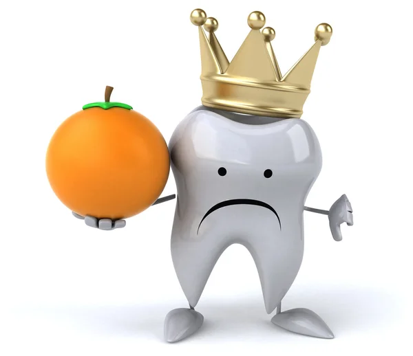 Fun tooth with an orange — Stock Photo, Image