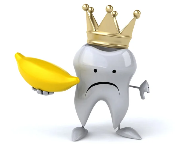 Fun tooth with banana — Stock Photo, Image