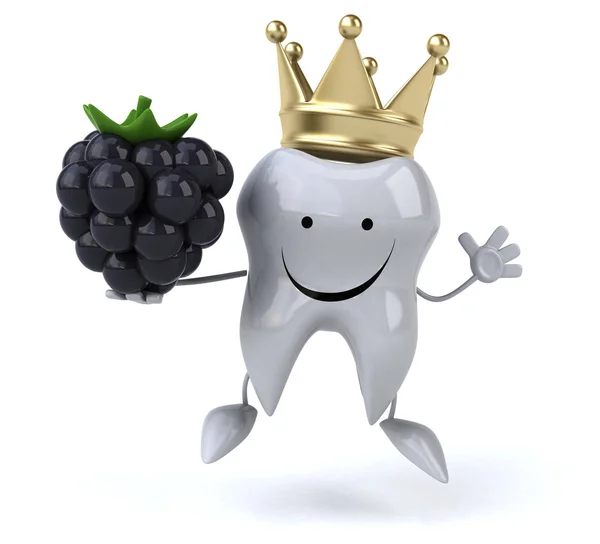 Fun tooth with blackberry — Stock Photo, Image