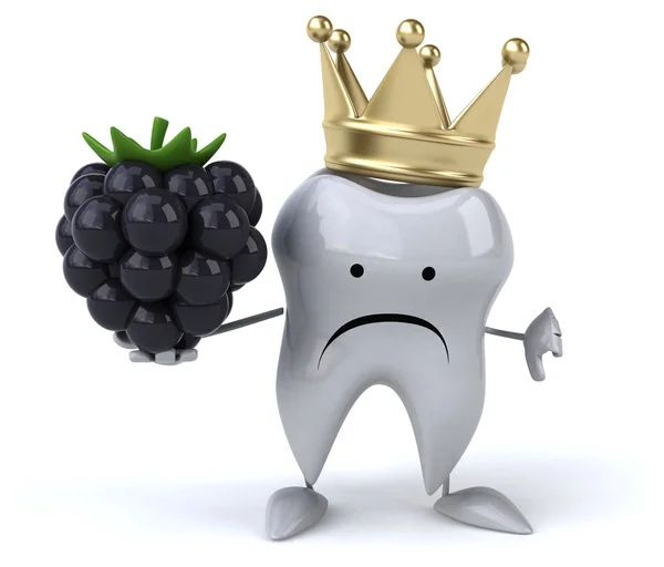 Fun tooth with blackberry — Stock Photo, Image