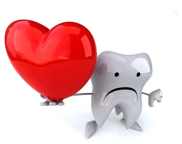 Fun tooth with big heart — Stock Photo, Image