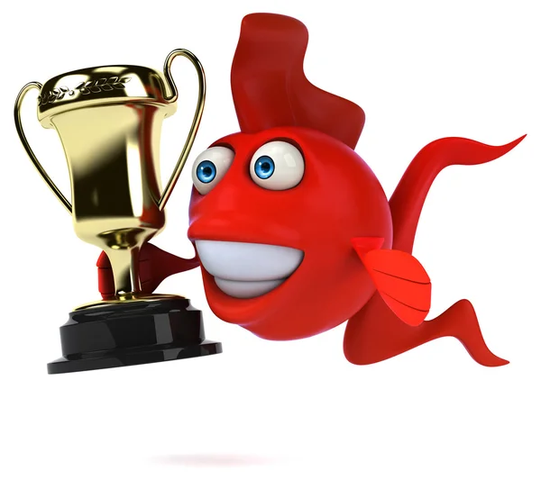 Pesce con un trofeo — Foto Stock