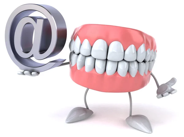 Fun teeth with email symbol — Stock Photo, Image