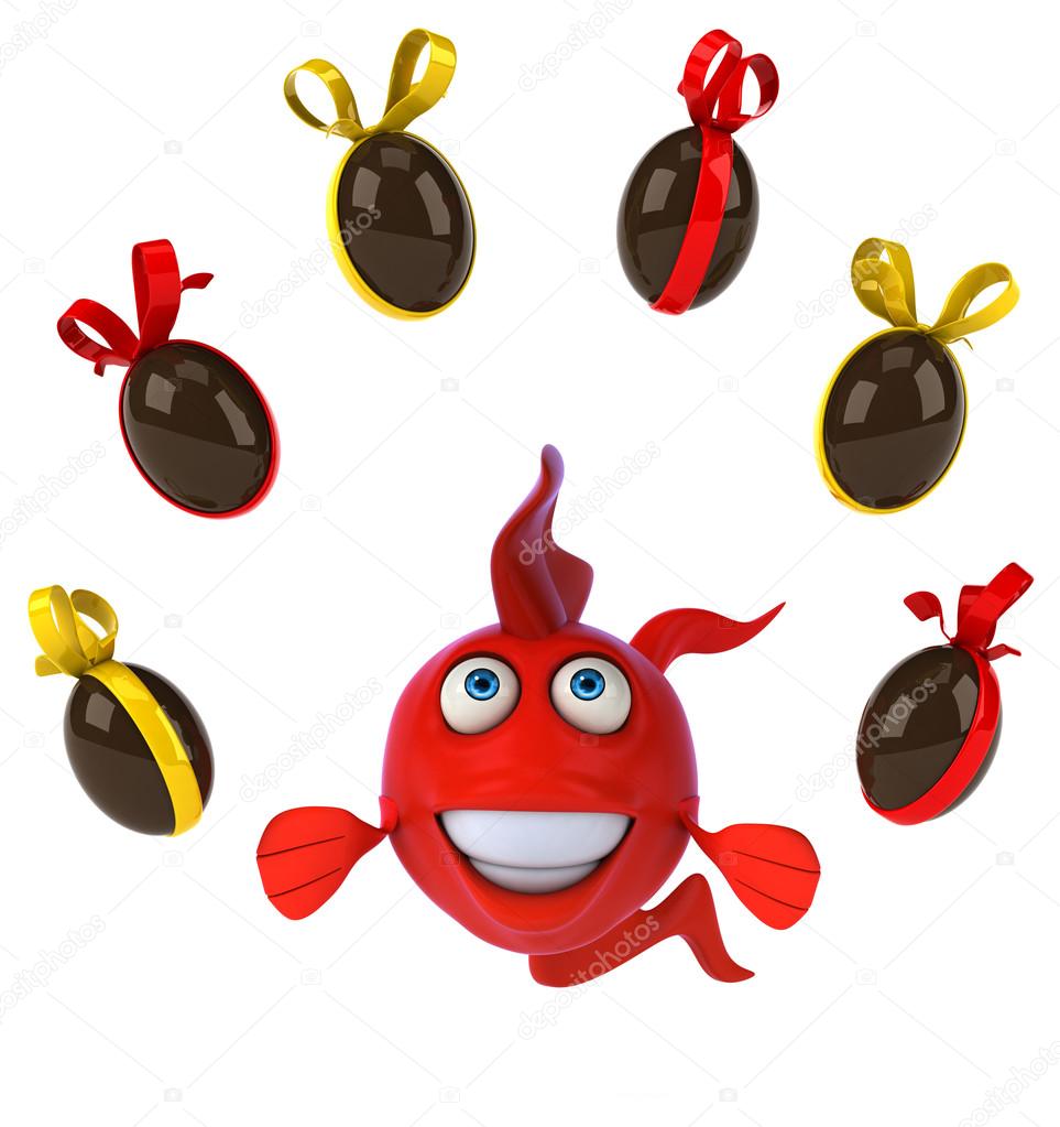 Fun fish with Easter eggs Stock Illustration by ©julos #64957137