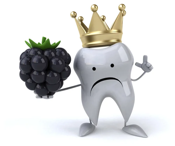 Fun tooth with blackberry — Stock Photo, Image