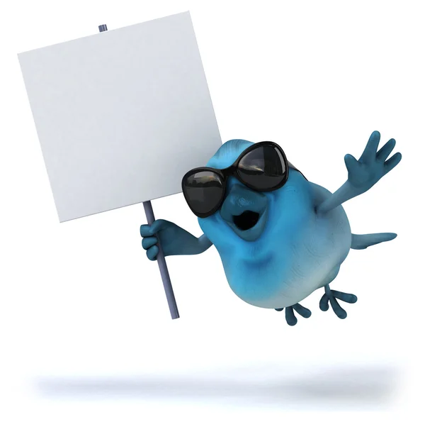 Fun cartoon Blue bird — Stock Photo, Image