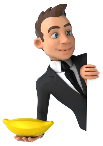 Leuk zakenman met banaan — Stockfoto