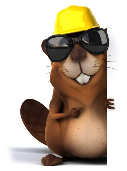 Leuk beaver in zonnebril — Stockfoto