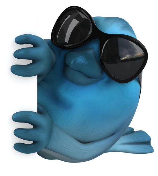 Fun cartoon Blue bird — Stock Photo, Image