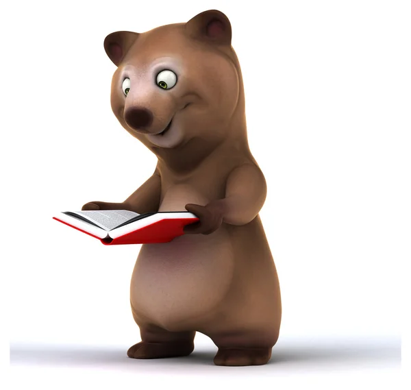 Zábava medvěd s knihou — Stock fotografie