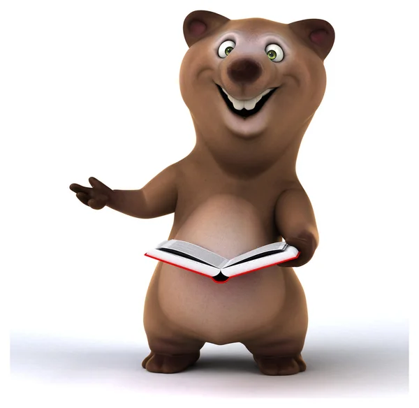 Fun bear with book — Stock Photo, Image