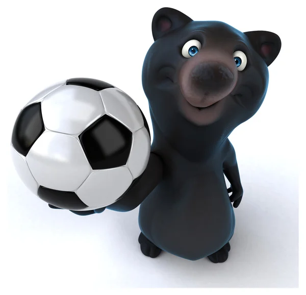 Orso divertente con il calcio — Foto Stock