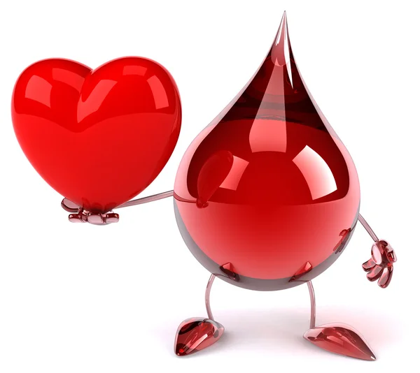 Blood  drop  with heart — Stock Photo, Image