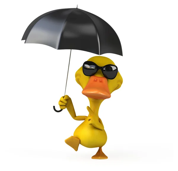 Ente und Regenschirm — Stockfoto