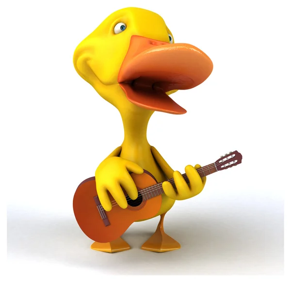 Fun duck with guitar — Stock Photo, Image