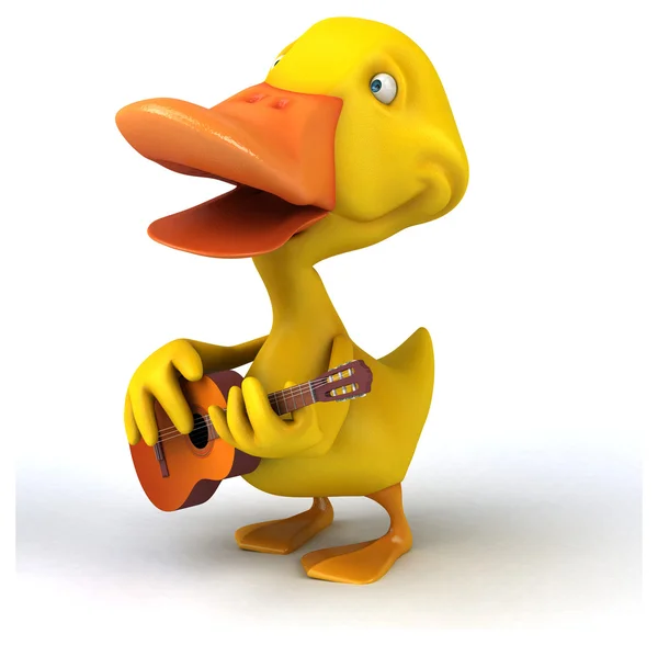 Divertido pato con guitarra — Foto de Stock