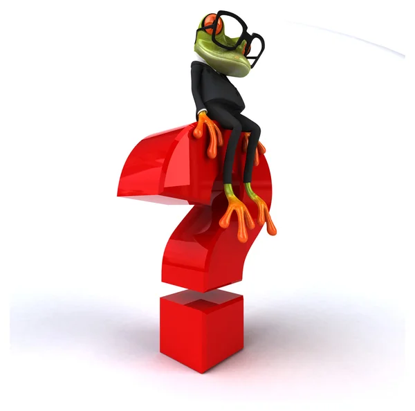 Frog with a question mark — Stock Photo, Image