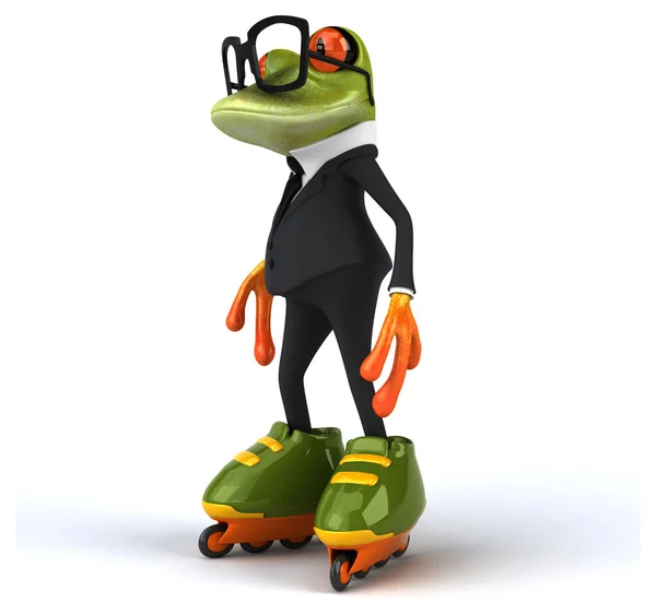 와 개구리 roller-skates — 스톡 사진