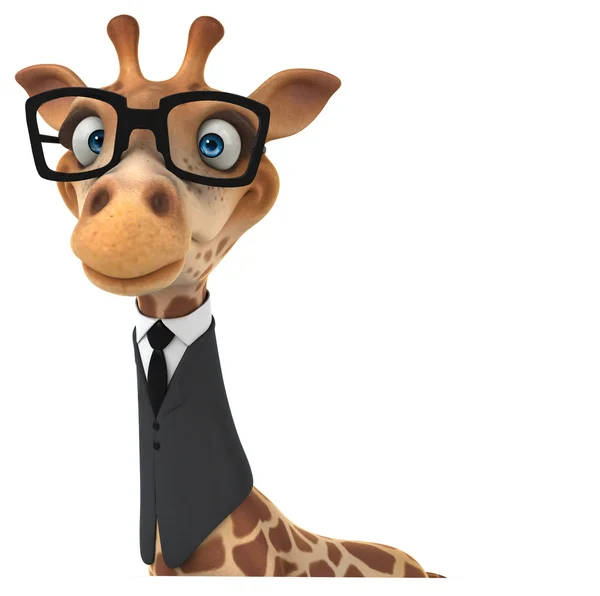 Girafa divertida em terno — Fotografia de Stock