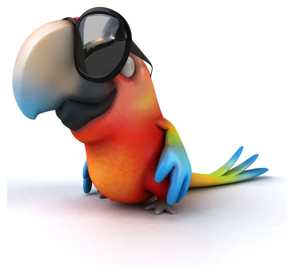 Divertente pappagallo con occhiali da sole — Foto Stock