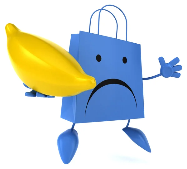 Torba na zakupy z bananem — Zdjęcie stockowe