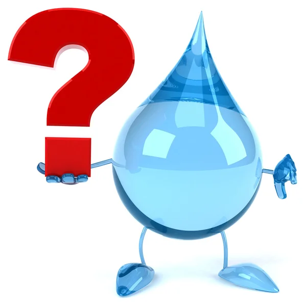 Water  drop with  question sign — Stock Photo, Image