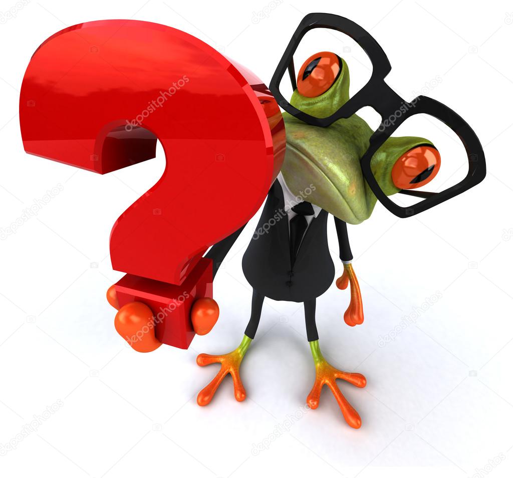 Frog with a question mark — Stock Photo © julos 66171693