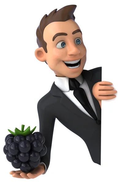 Fun businessman with blackberry — Stock Photo, Image