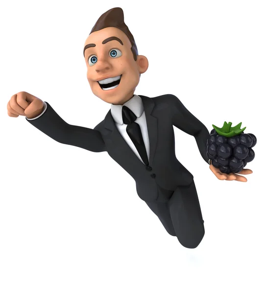 Fun businessman with blackberry — Stock Photo, Image