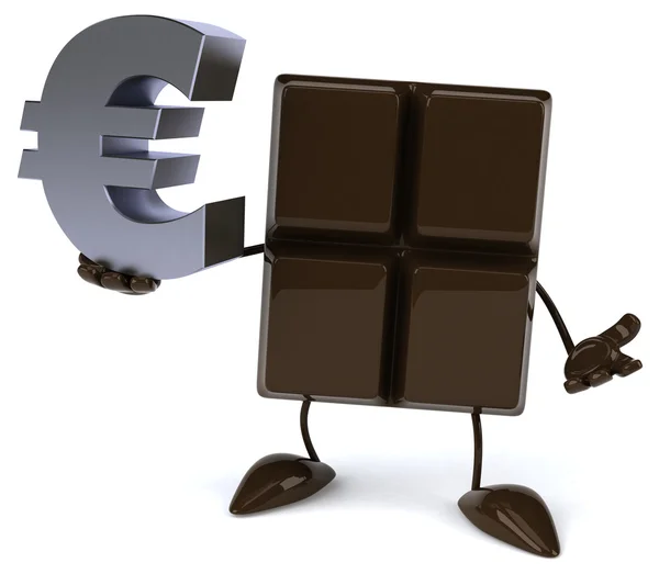 Chokolade bar med euro tegn - Stock-foto