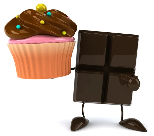 Chocolate bar with cupcake — Stock Photo, Image