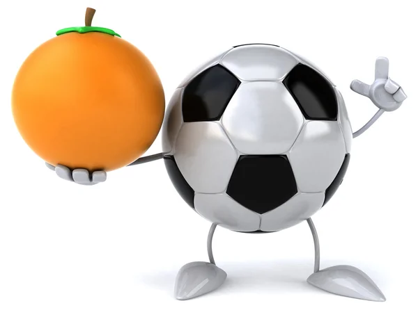 Football   ball with orange — Stock Photo, Image