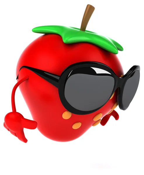 Fun strawberry with sunglasses — Stock Photo, Image